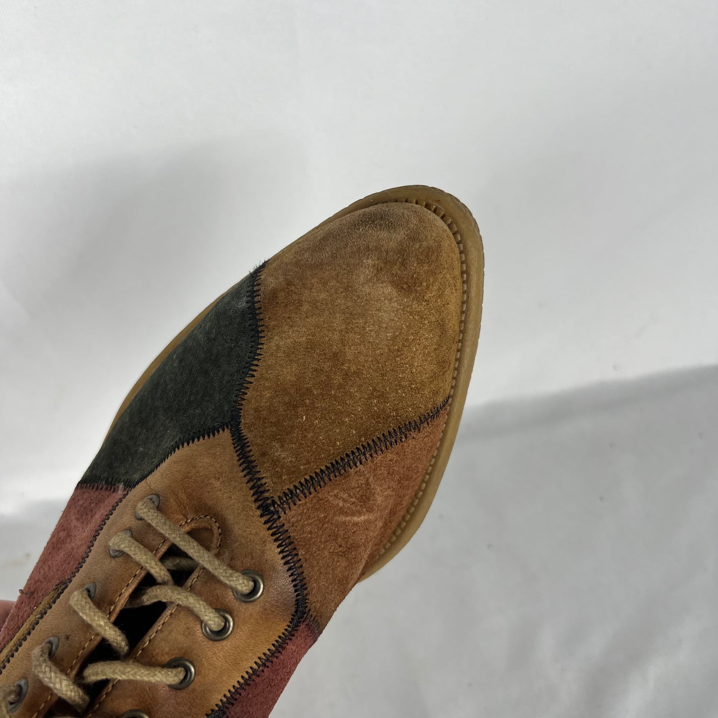 90s Patchwork Suede Oxfords- M's 9.5, W's 11