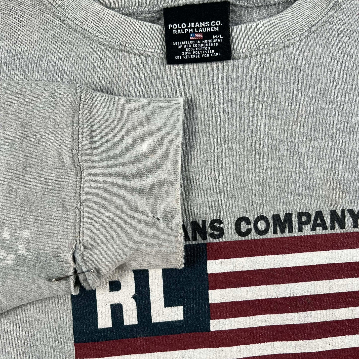 90s/00s Polo Jeans Co Ralph Lauren Flag Sweatshirt- M