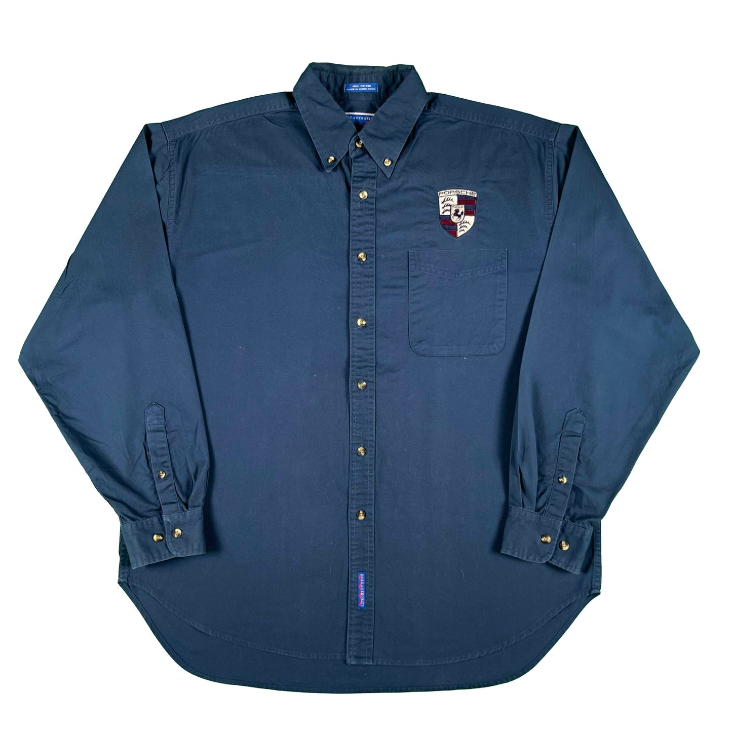 00s Porsche Cotton Button Up Shirt- XL