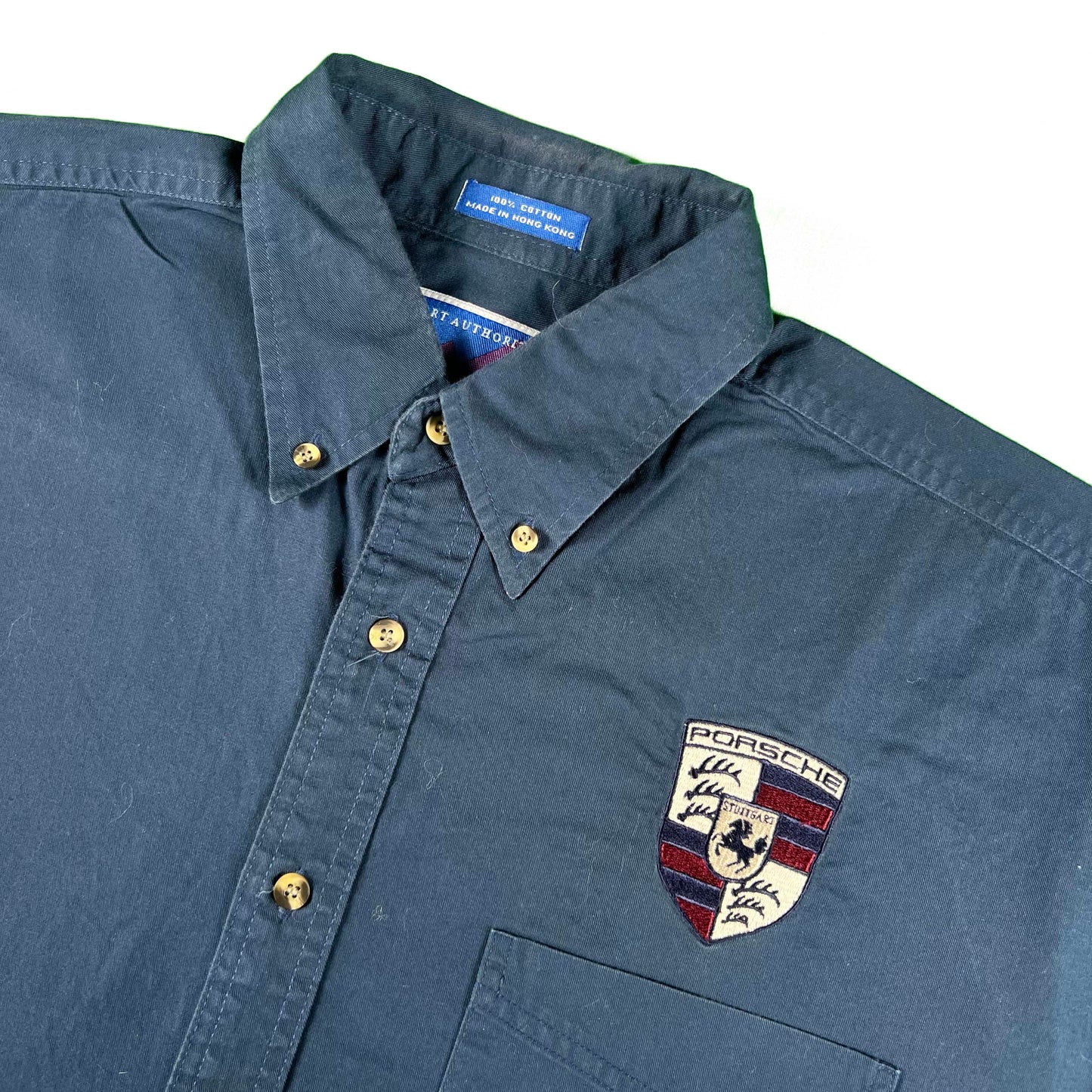 00s Porsche Cotton Button Up Shirt- XL