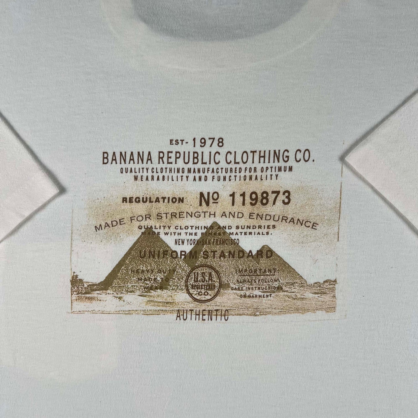 90s Banana Republic Pyramids Pocket Tee- XL