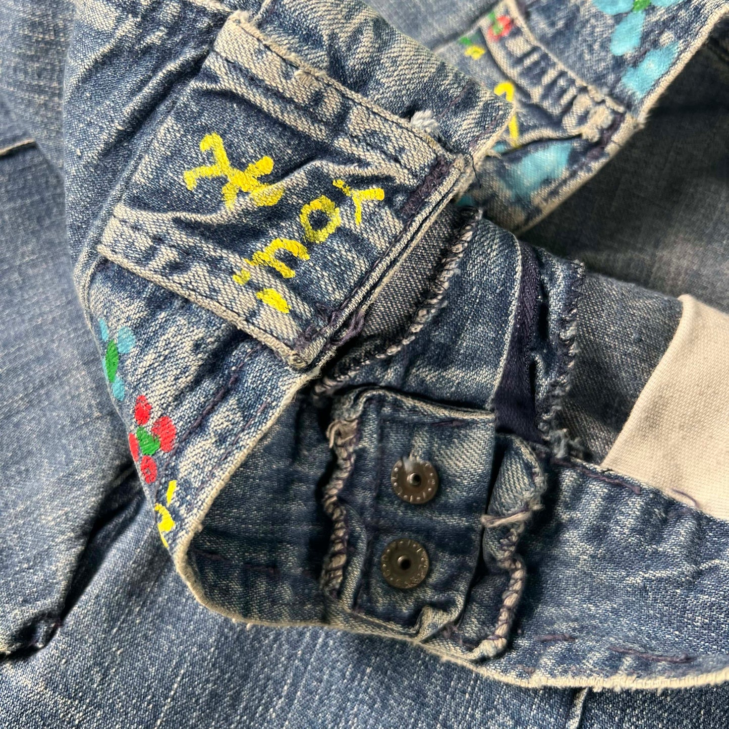 70s Hippie Style Corduroy & Denim Skirt- 26"