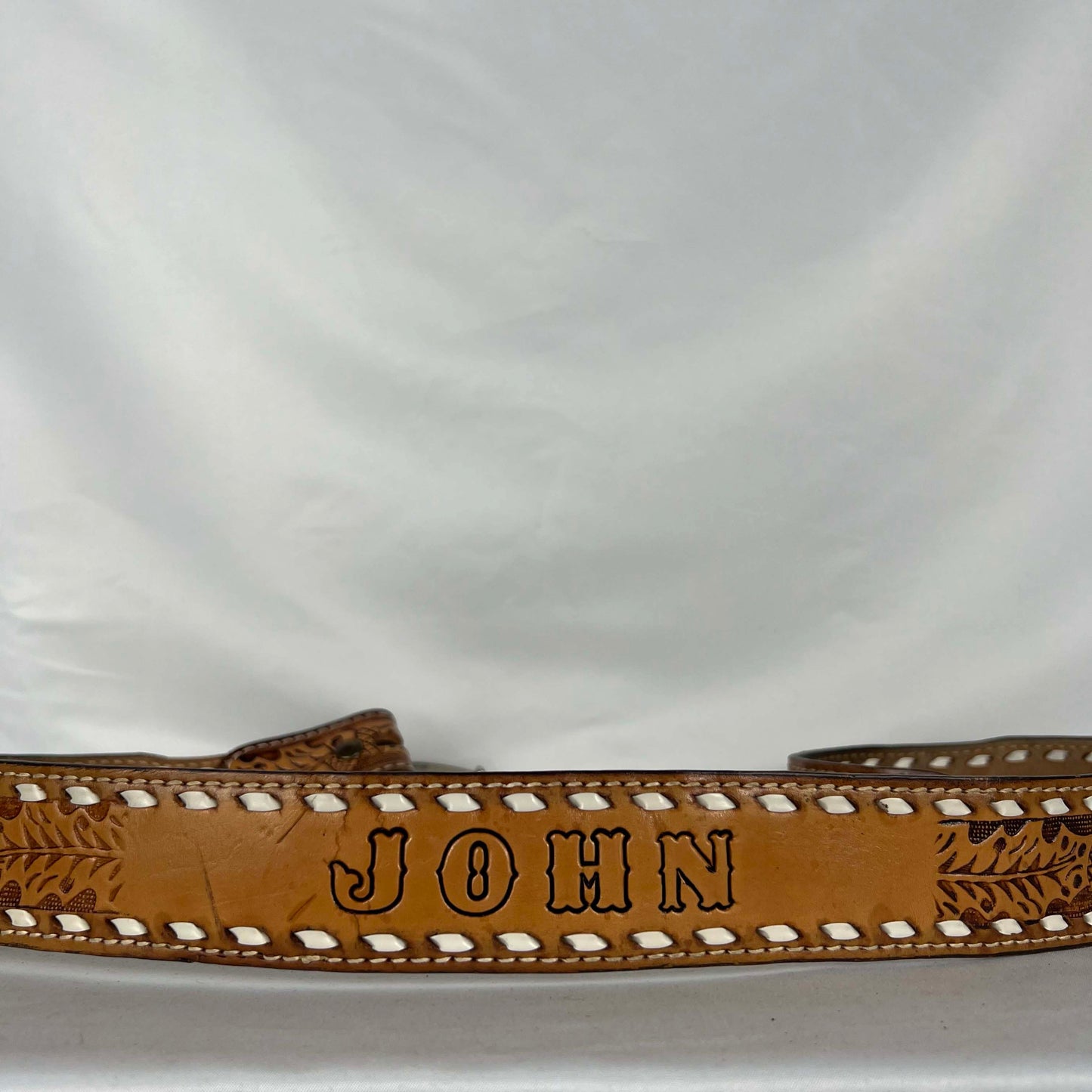 Pendleton Whisky Buckle Acorn Embellished Leather Belt- 30"-34"