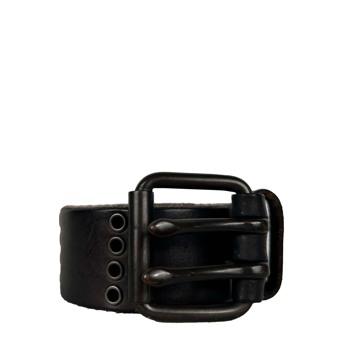 2001 Two Prong Buckle Gap Black Leather Belt- 30"-34"