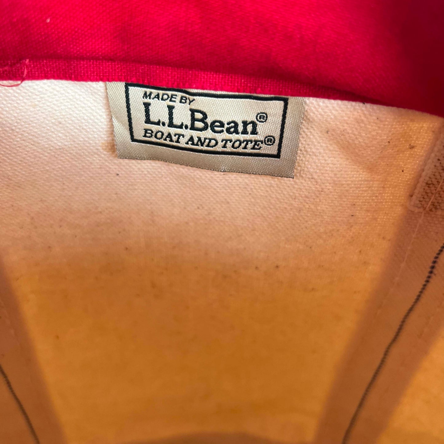 L.L. Bean Canvas Red Handle z/u Boat and Tote Bag- XS