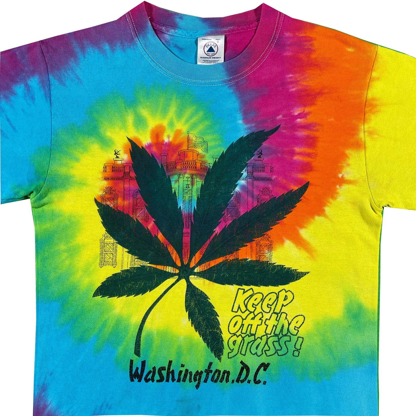00s 'Keep Off the Grass' Tie Dye D.C. Tee- S