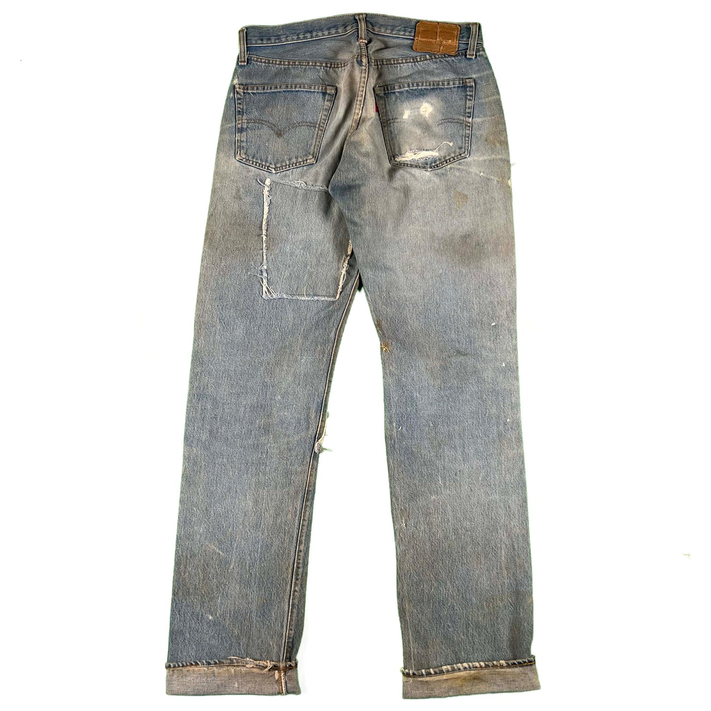 70s Levi's 501 Redline Thrashed & Patched Denim- 34x35