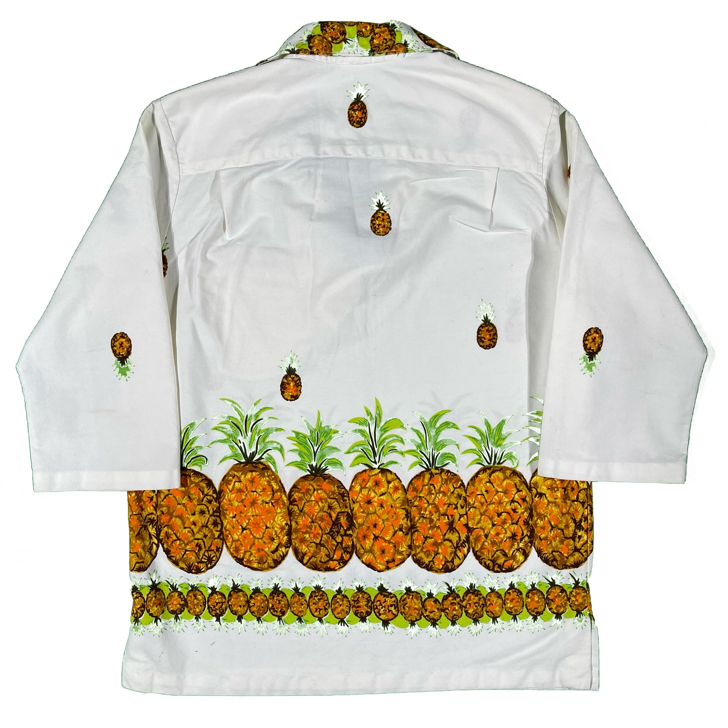 60s Hawaiian Pineapple 3/4 Sleeve Top- M