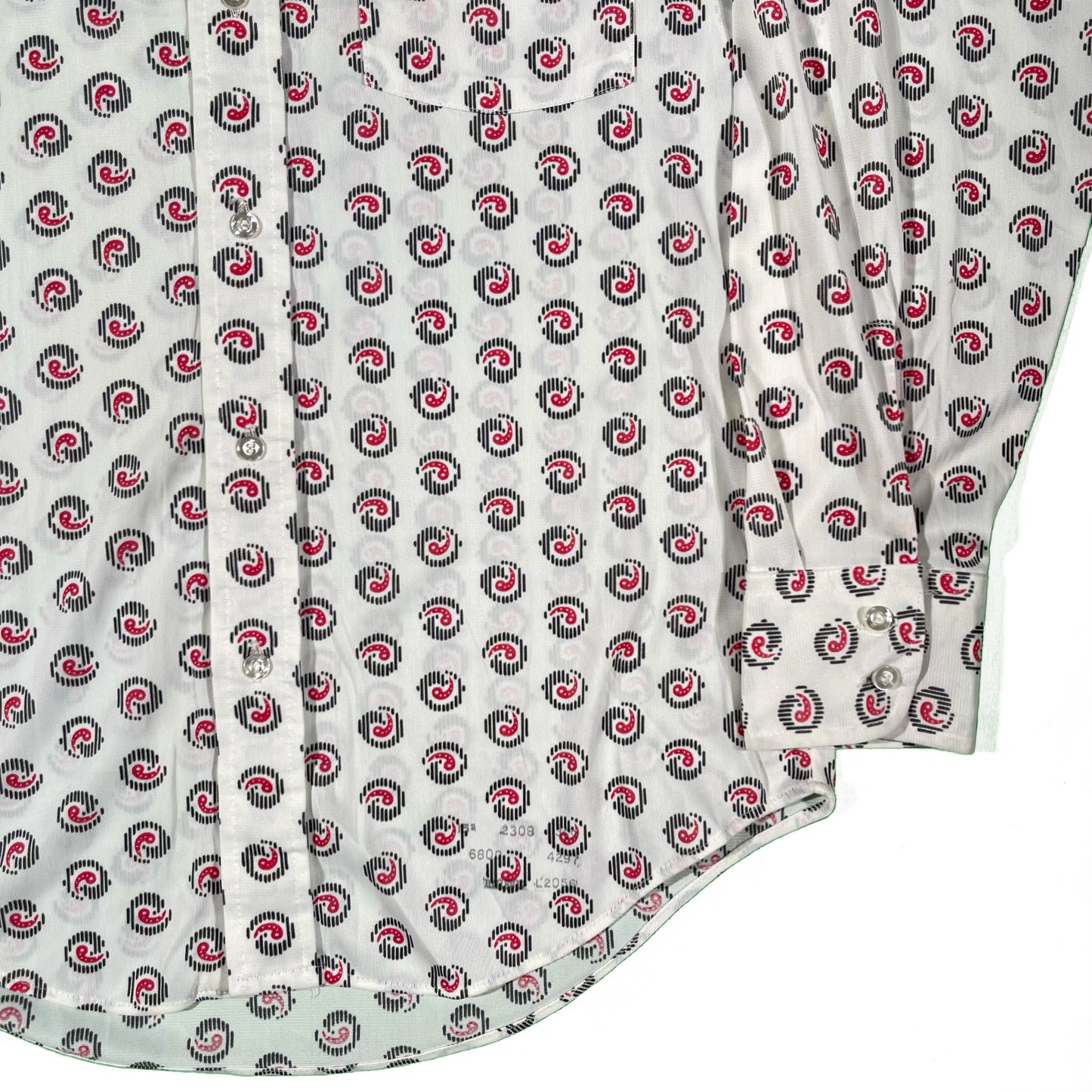 70s Towncraft Penneys Paisley Silky Polyester Button Up- L