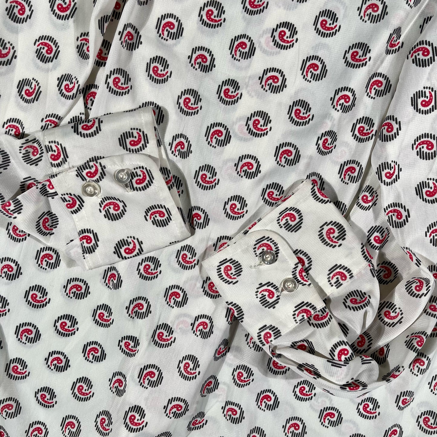 70s Towncraft Penneys Paisley Silky Polyester Button Up- L