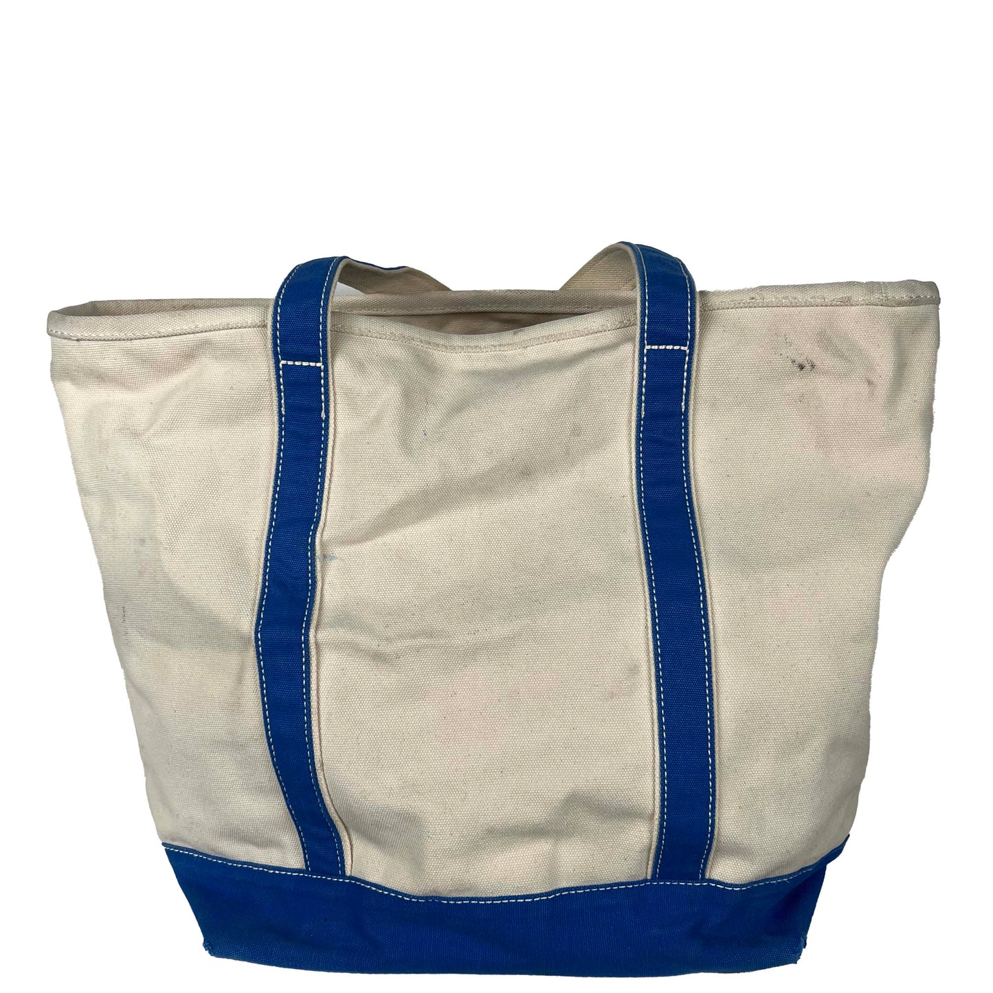 Lands' End Blue Handle Canvas Tote Bag- L