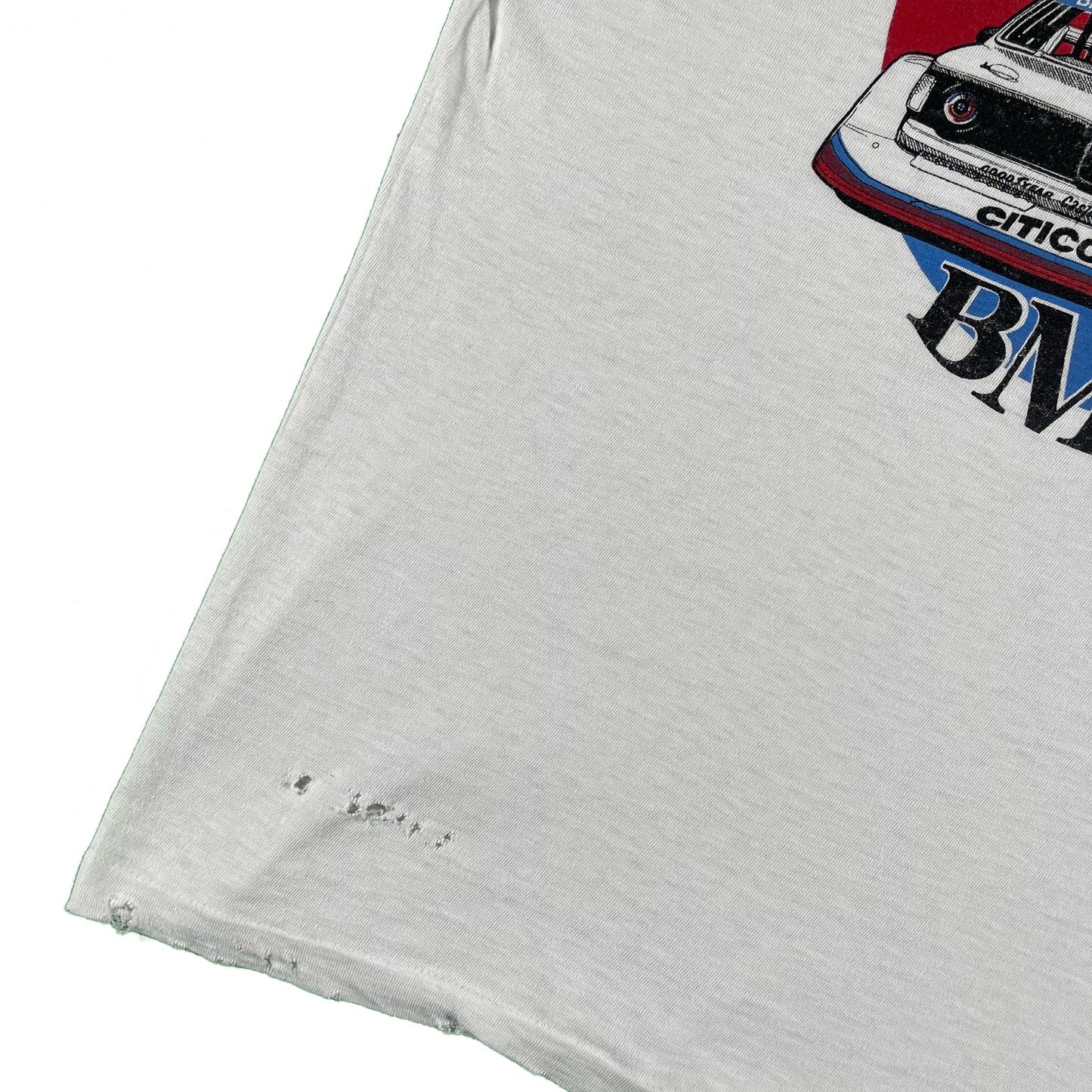 70s Distressed BMW Ringer Tee- L