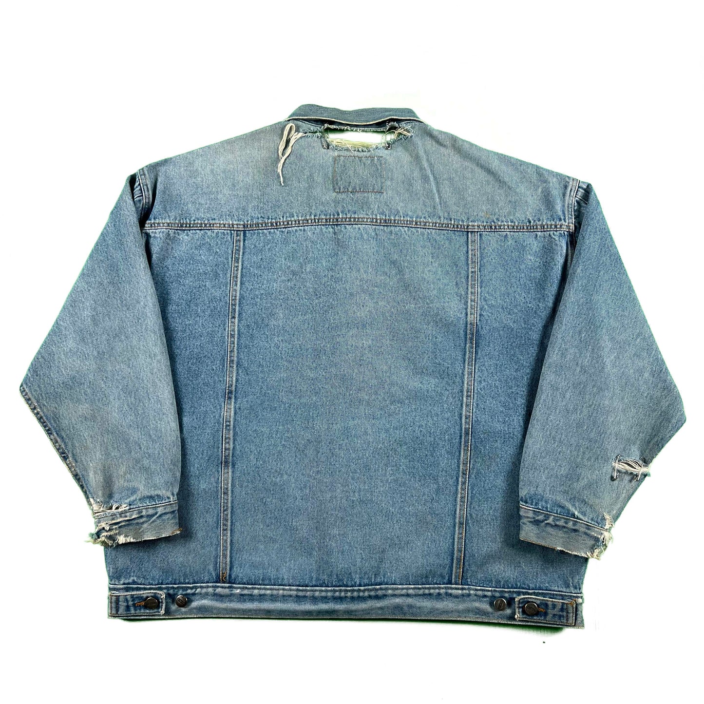 90s Safety Pinned Type 3 Denim Trucker Jacket- XL