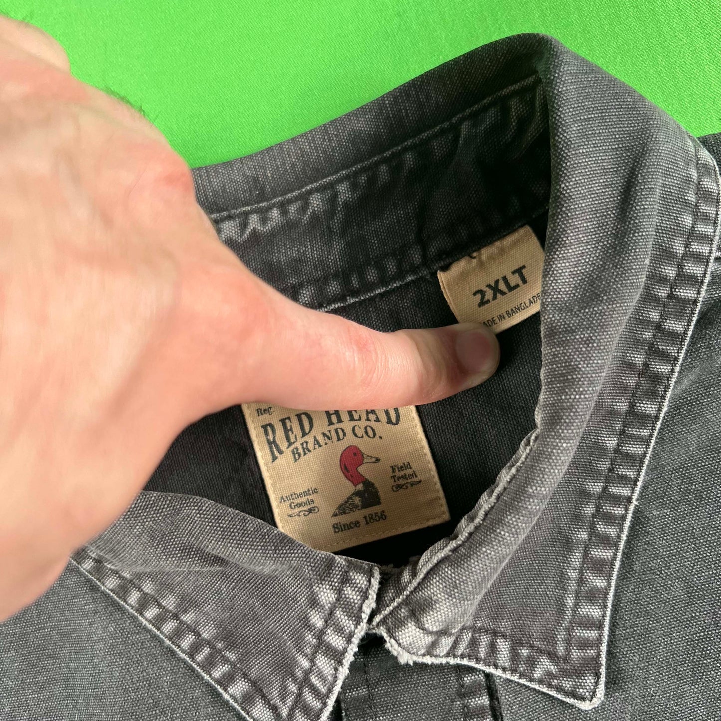 00s Cropped Sun Faded Black Cotton Canvas Shirt- XXL