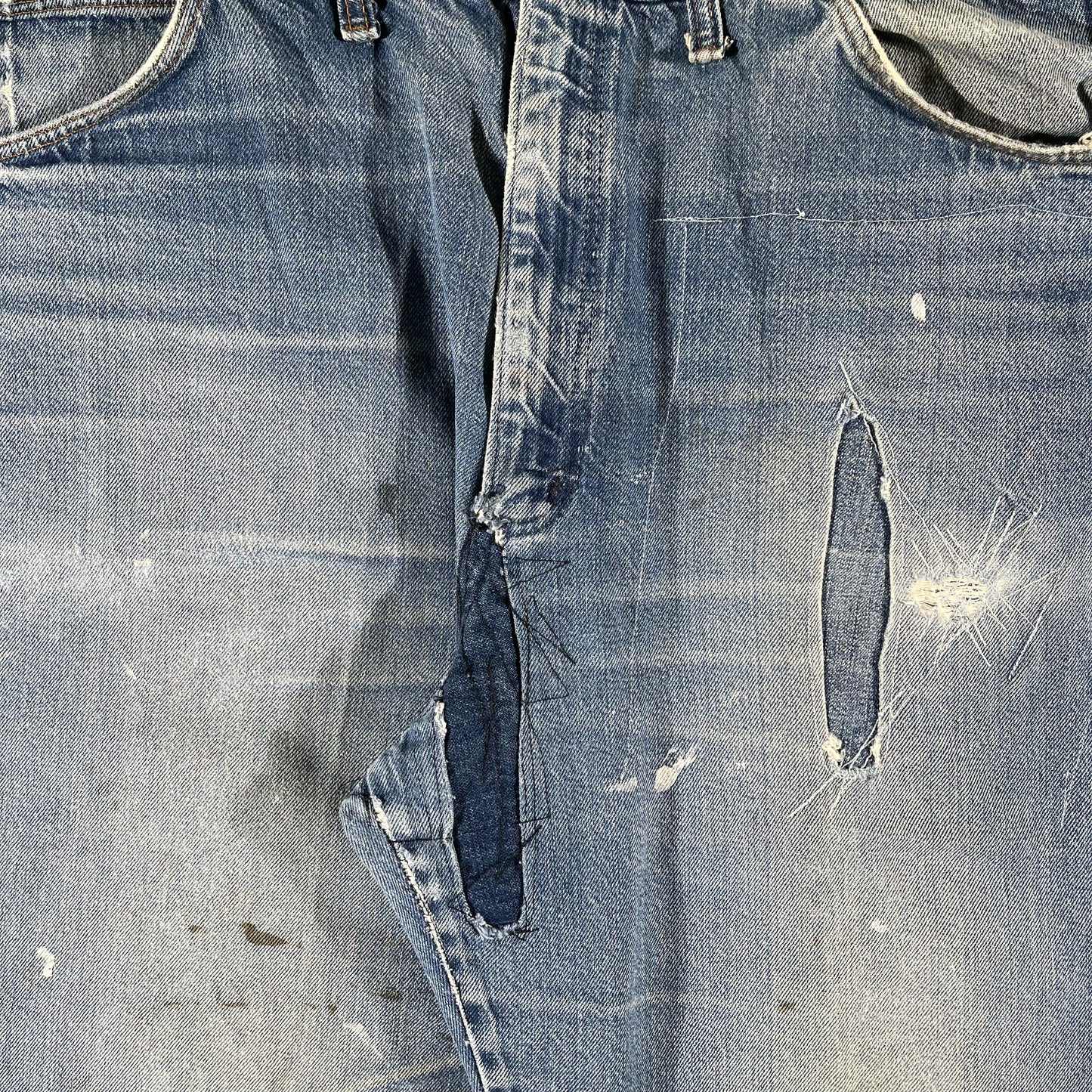 70s Repaired Maverick Denim Flares- 36x29.5