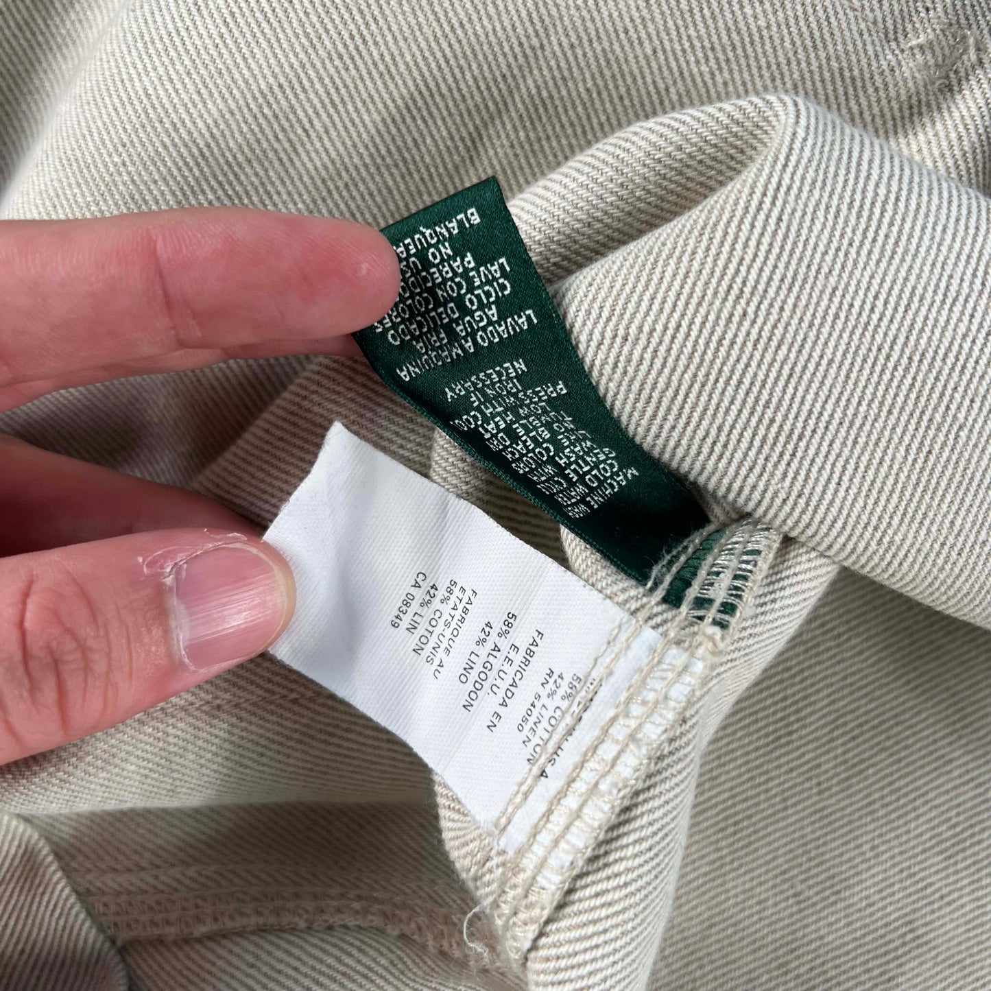 90s Lauren Jeans Co Ralph Lauren Linen Cotton Chore Coat- S
