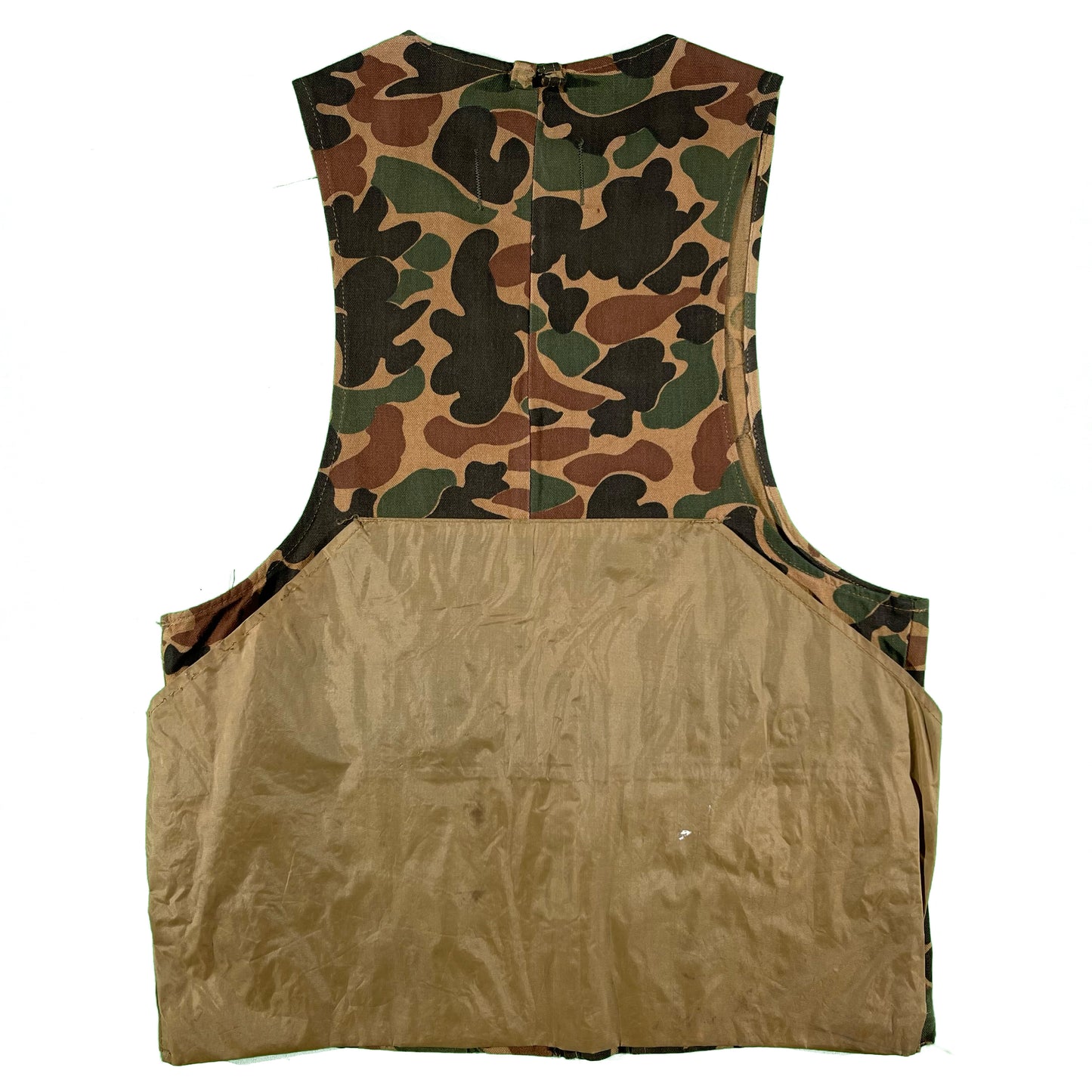 70s Sears Dark Duck Camo Hunting Vest- S