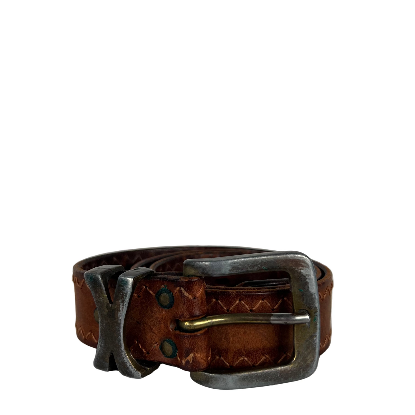 70s Spectcular Brown Leather Belt- 26"-30"