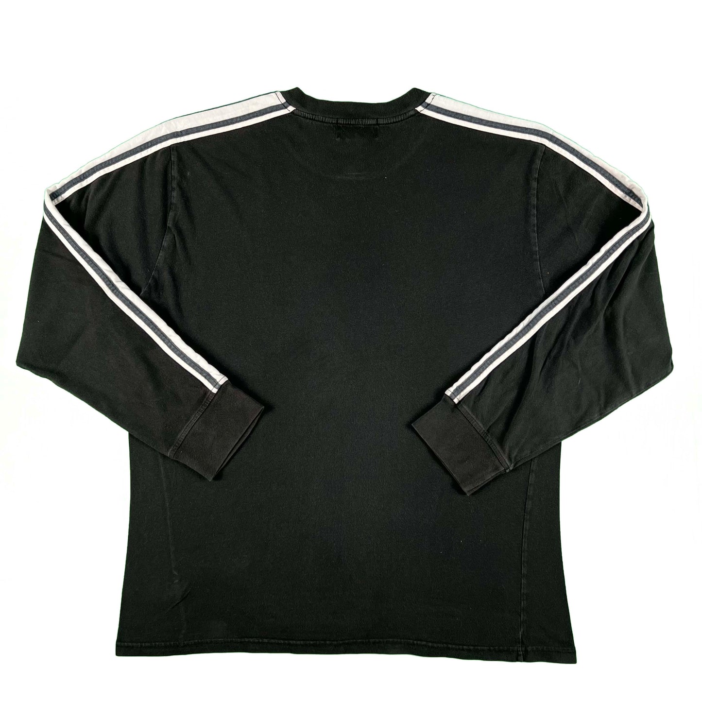 00s Polo Jeans Co Ralph Lauren Long Striped Sleeve Black Tee- XL