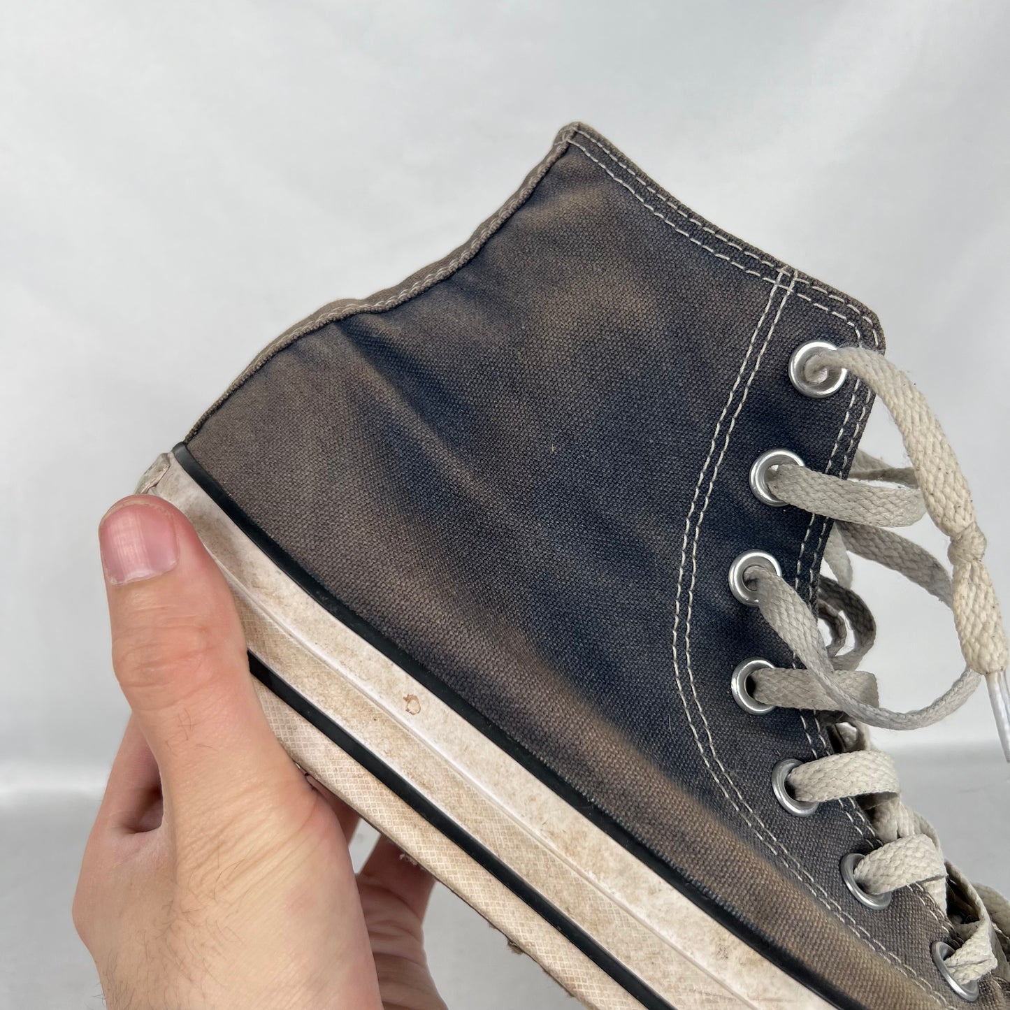 Sun Faded Navy High Top Converse- M's 8, W's 9.5