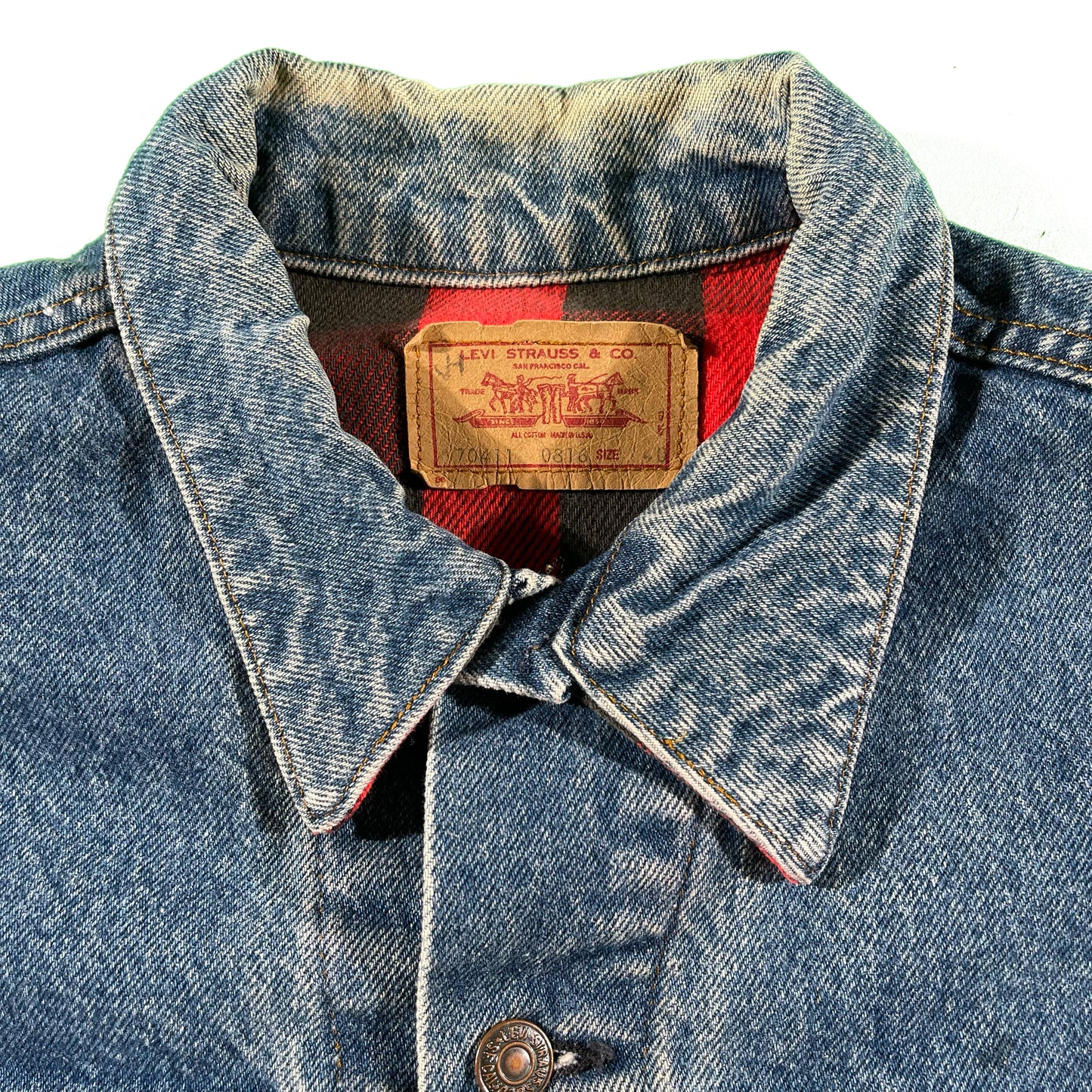 80s Levi's Flannel Lined Type 3 Denim Jacket- M