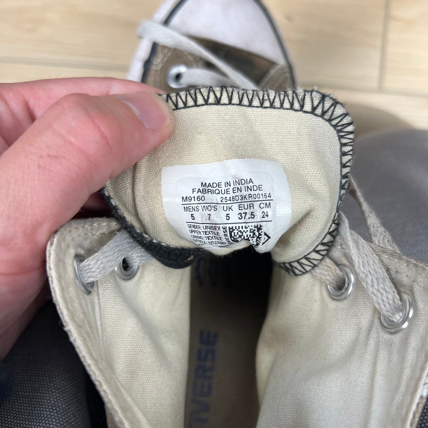 Sun Faded Black High Top Converse- M's 5, W's 6.5