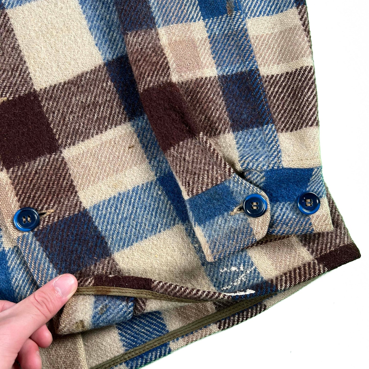 60s Earth Tone Plaid CPO Flannel Shirt- S