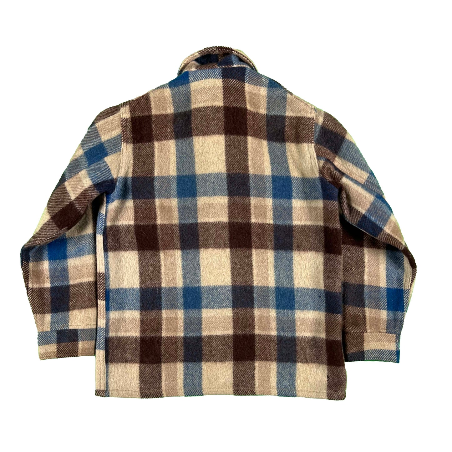 60s Earth Tone Plaid CPO Flannel Shirt- S