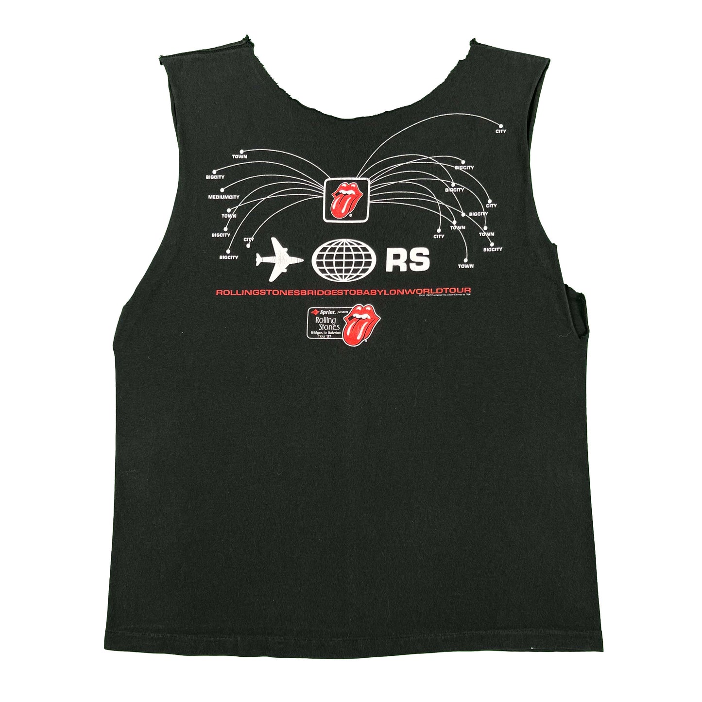 90s Rolling Stones 'Bridges to Babylon' Painters Tank Top- L
