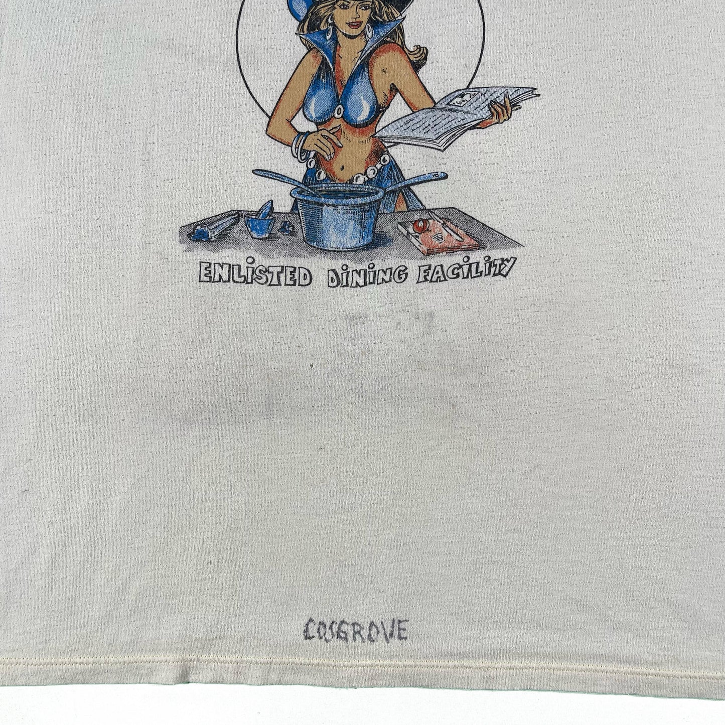 80s U.S. Navy Stenciled Chef Tee- L