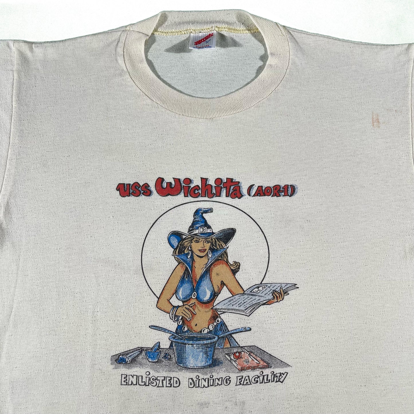 80s U.S. Navy Stenciled Chef Tee- L