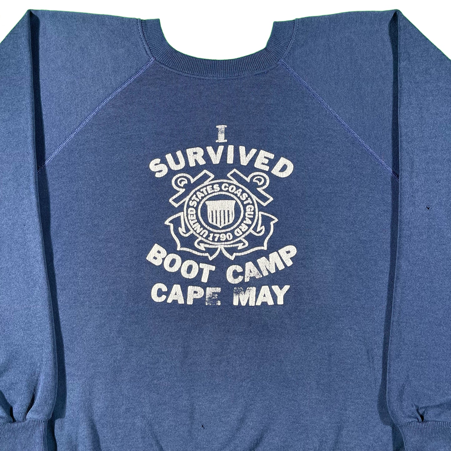 80s Faded Navy 'I Survived Boot Camp' Coast Guard Sweatshirt- XL