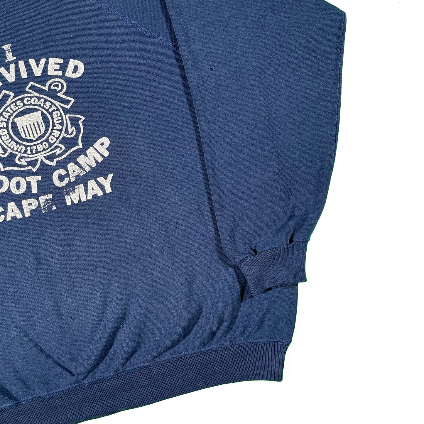 80s Faded Navy 'I Survived Boot Camp' Coast Guard Sweatshirt- XL