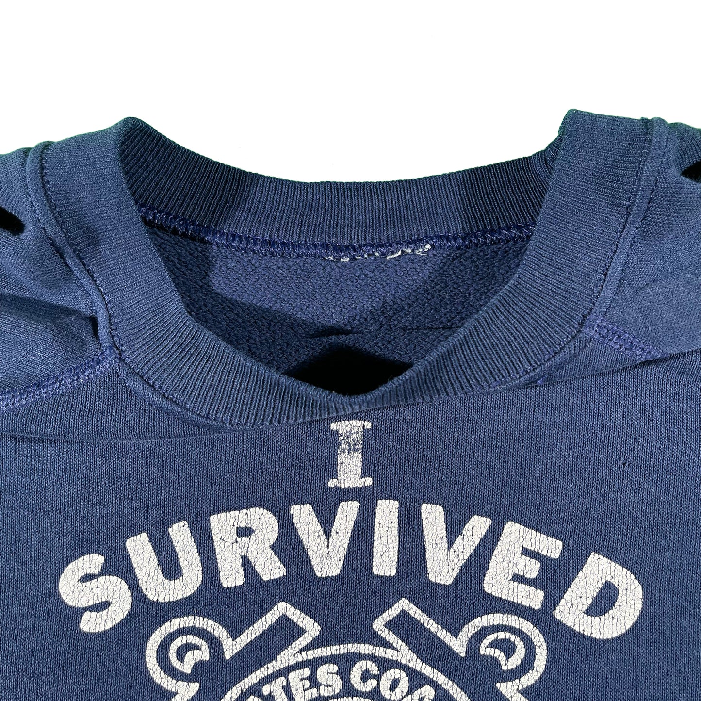 80s Faded Navy 'I Survived Boot Camp' Coast Guard Sweatshirt- XL
