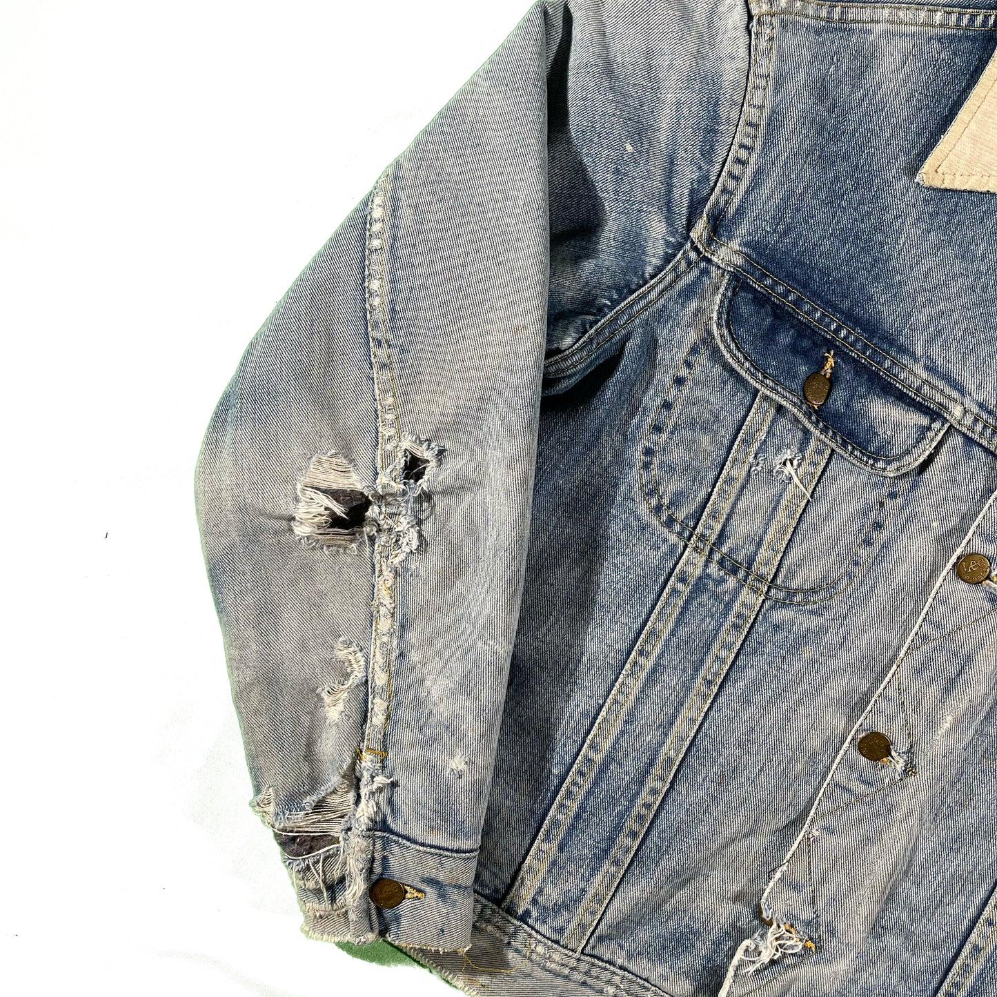 70s Distressed Lee Storm Rider Denim Jacket- L
