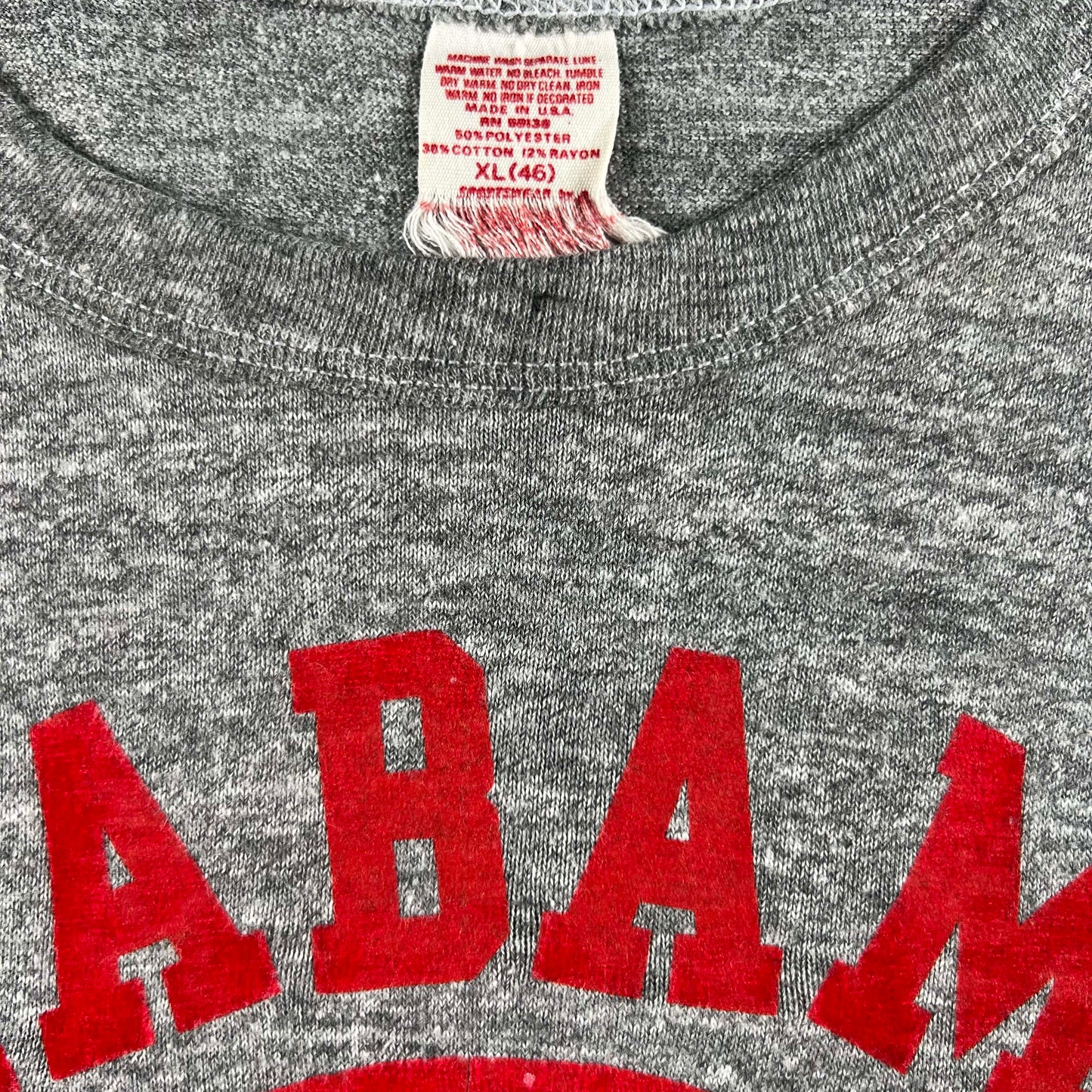 60s Alabama Football Cropped & Flocked Tee- M