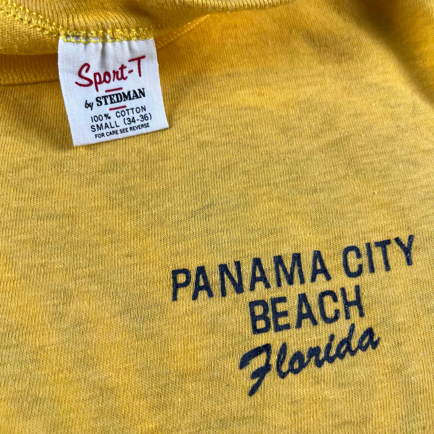 70s Panama City Florida Flocked Back Lounge Tee- XS