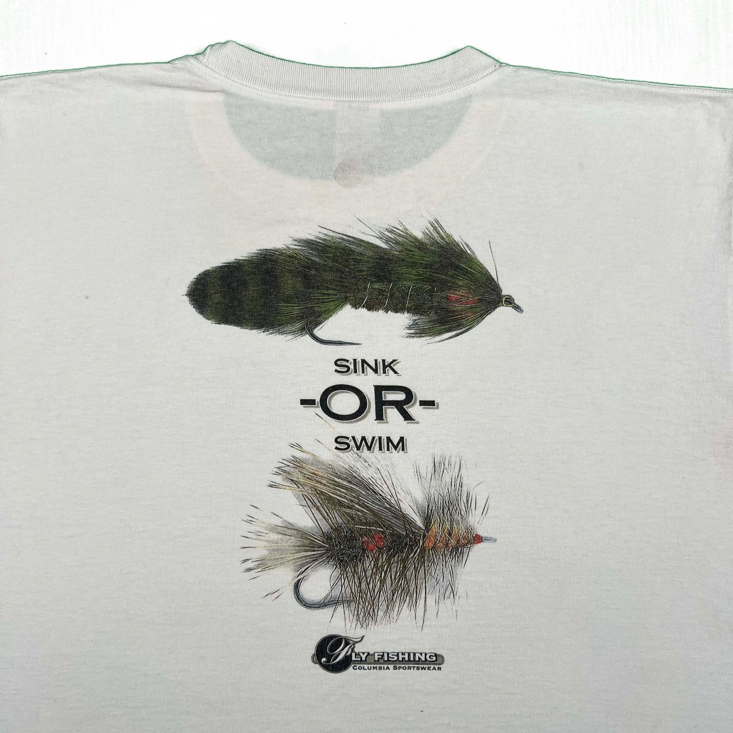 90s Columbia Sink or Swim Fly Fishing Tee- XL