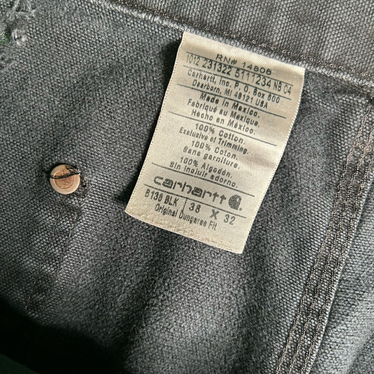 00s Faded & Thrashed Black Carhartt Double Knees- 38x28.5