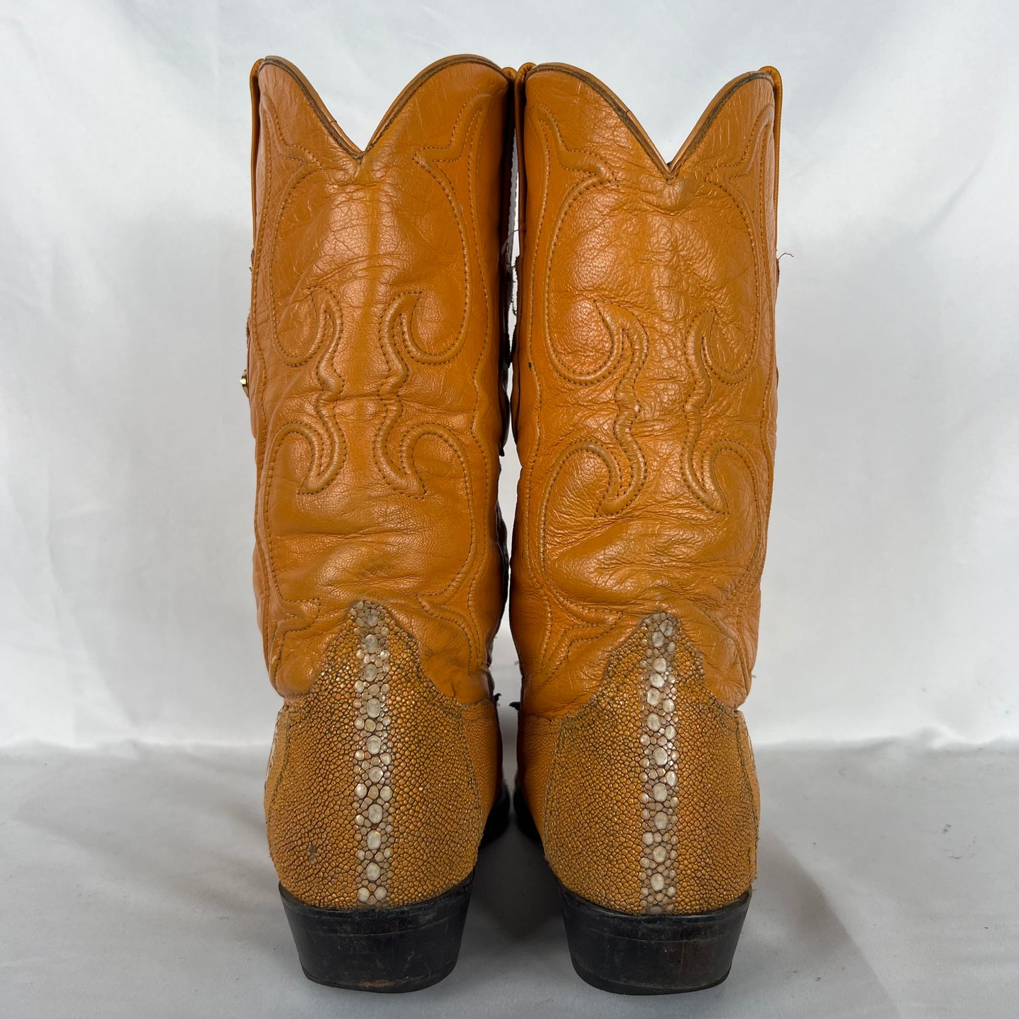 80s/90s Stingray Leather Cowboy Boots- M's 7.5, W's 9