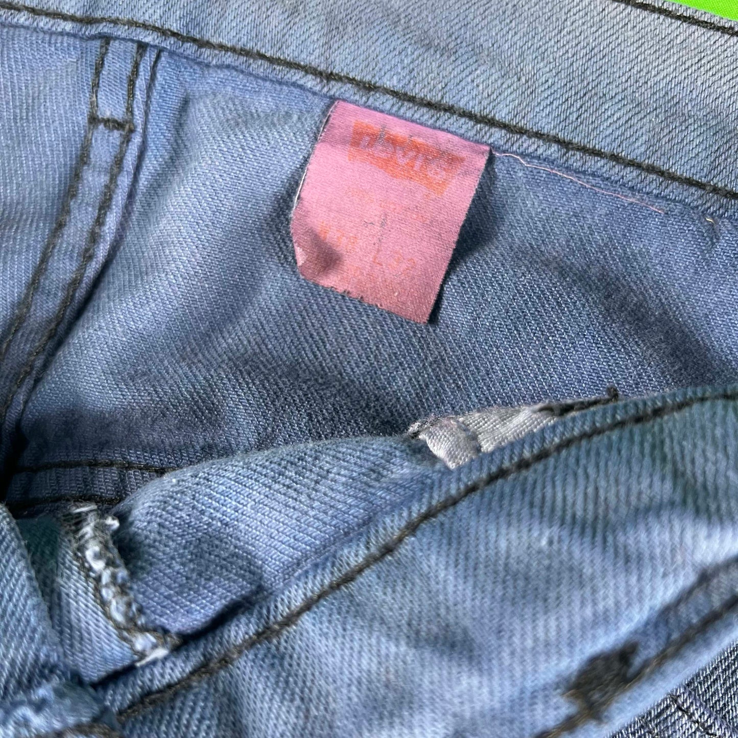 90s Overdyed & Sun Faded Indigo Levi's Denim- 36x30.5