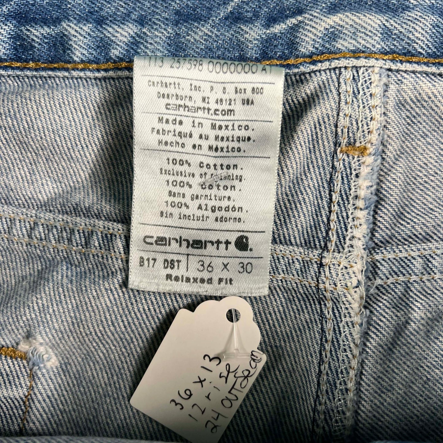 Carhartt Cut Off Denim Shorts- 36x13