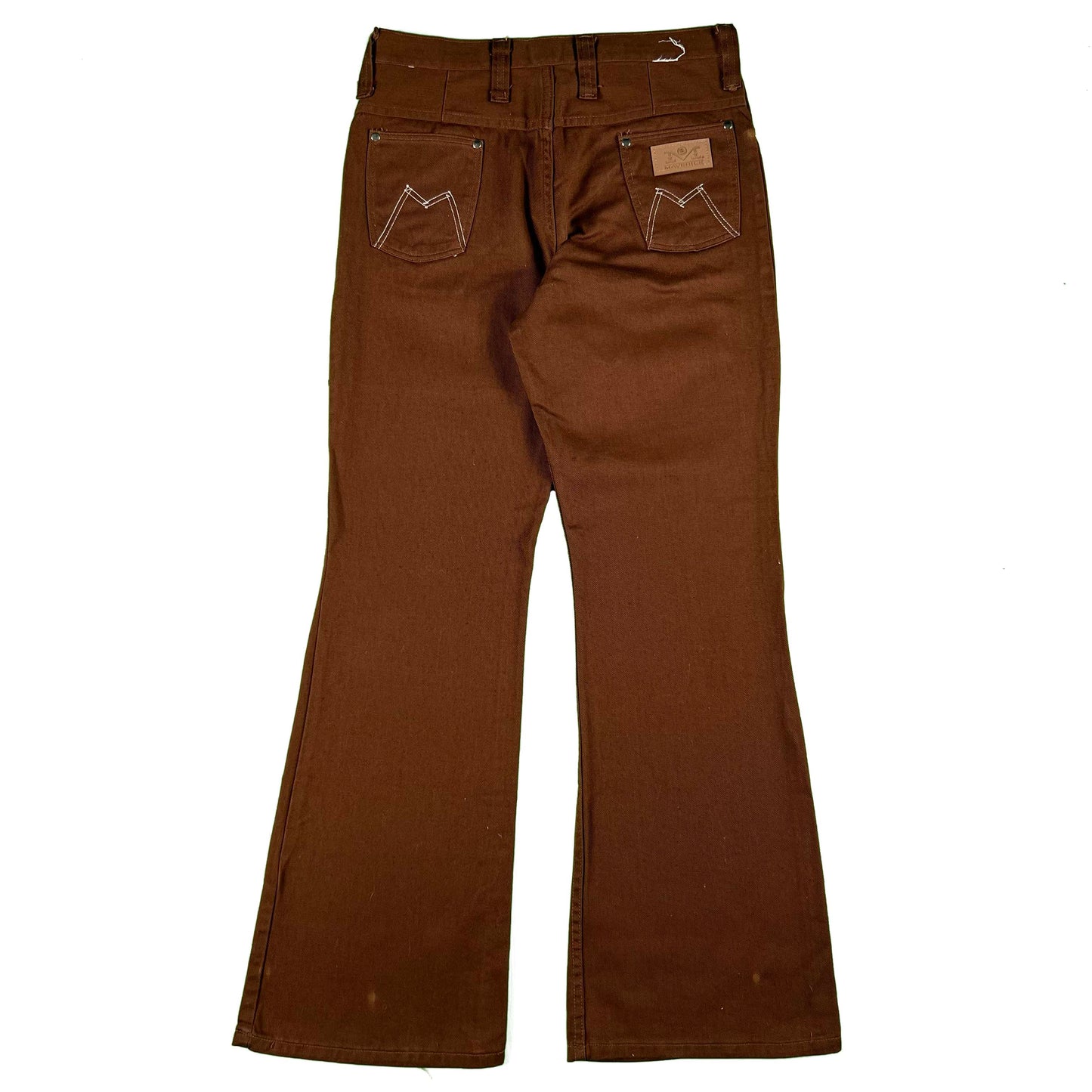 60s Maverick Repaired Brown Flared Pants- 30x31