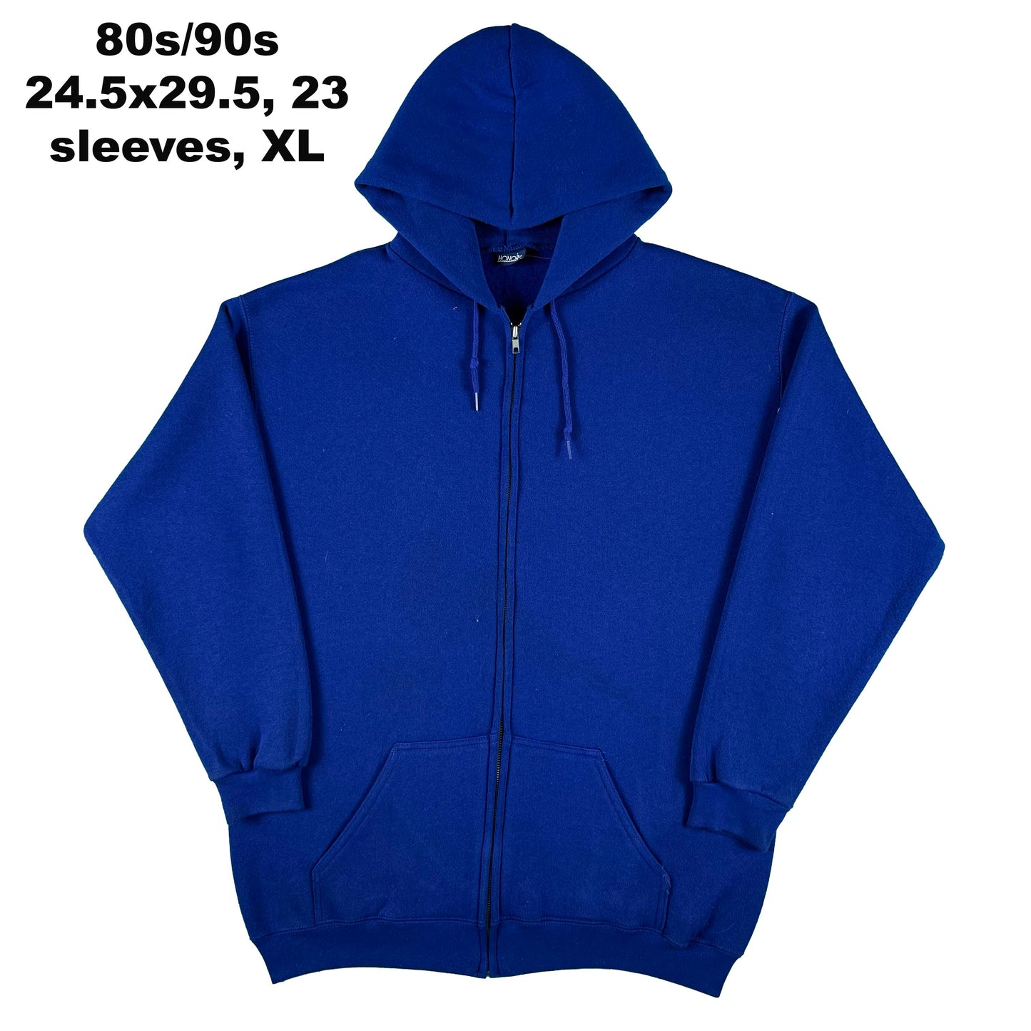Vintage Blank Blue Zip Up Hoodie- SELECT SWEAT