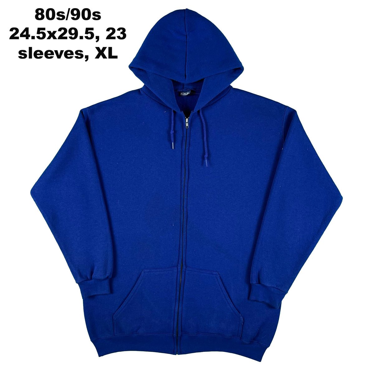 Vintage Blank Blue Zip Up Hoodies- SELECT SWEAT