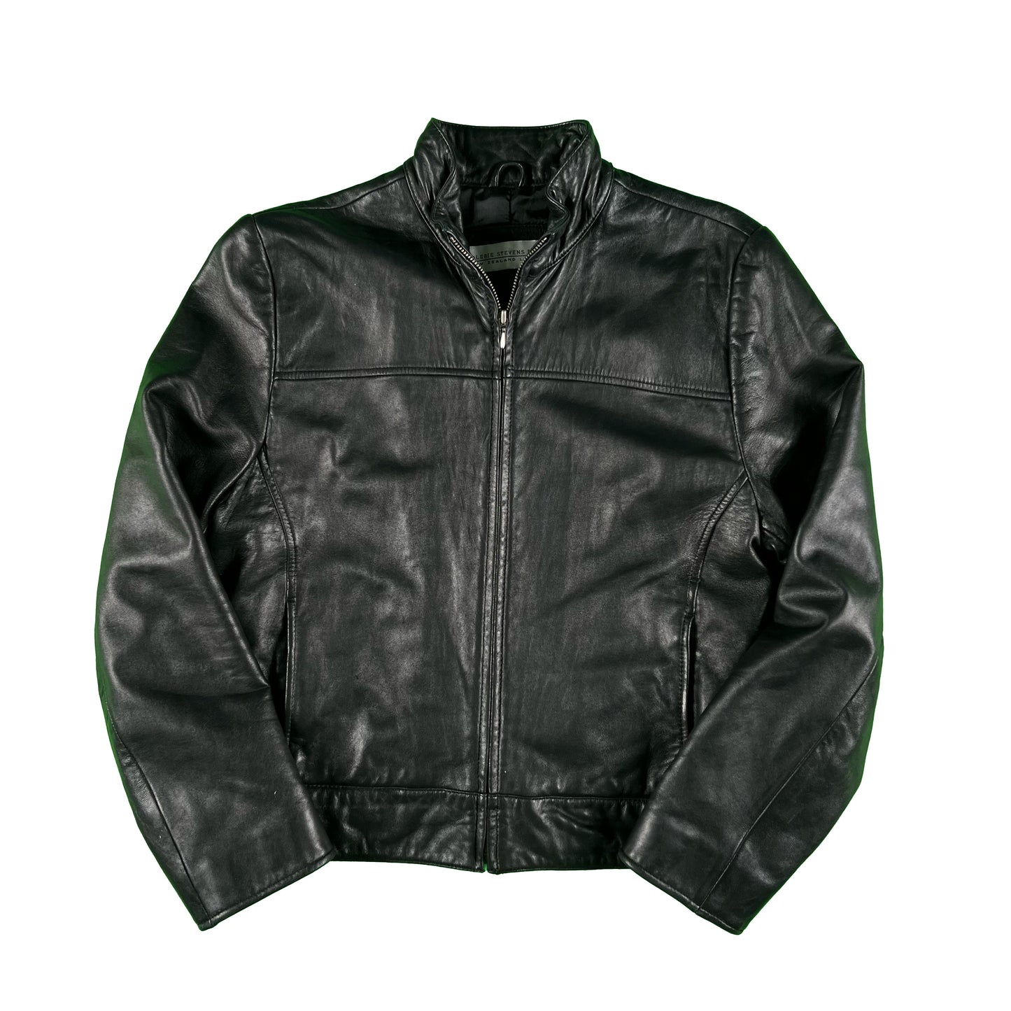 90s Black Lambskin Leather Jacket- S