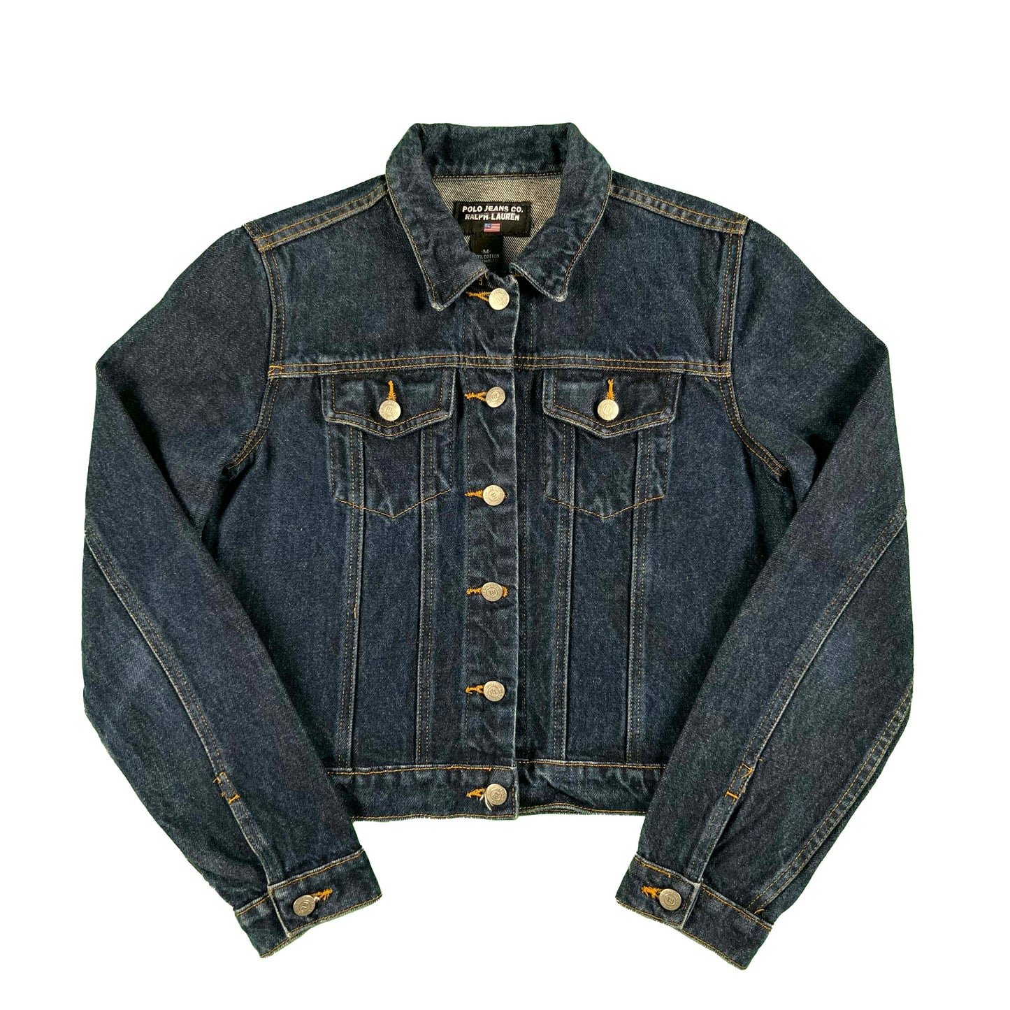 90s Polo Jeans Ralph Lauren Cropped Denim Jacket- XS