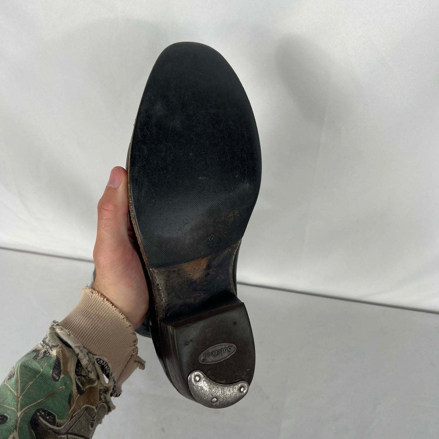 80s/90s Dan Post Black Leather Cowboy Boots- M's 10.5, W's 12