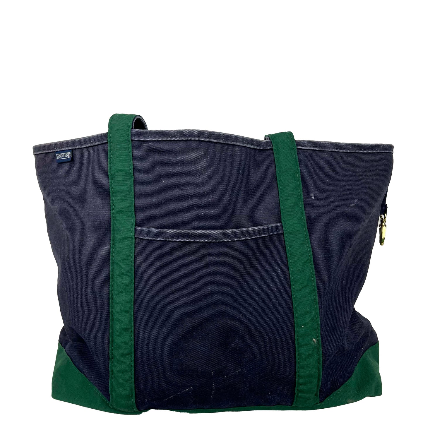 90s Lands' End Two Tone Canvas Tote Bag- Large