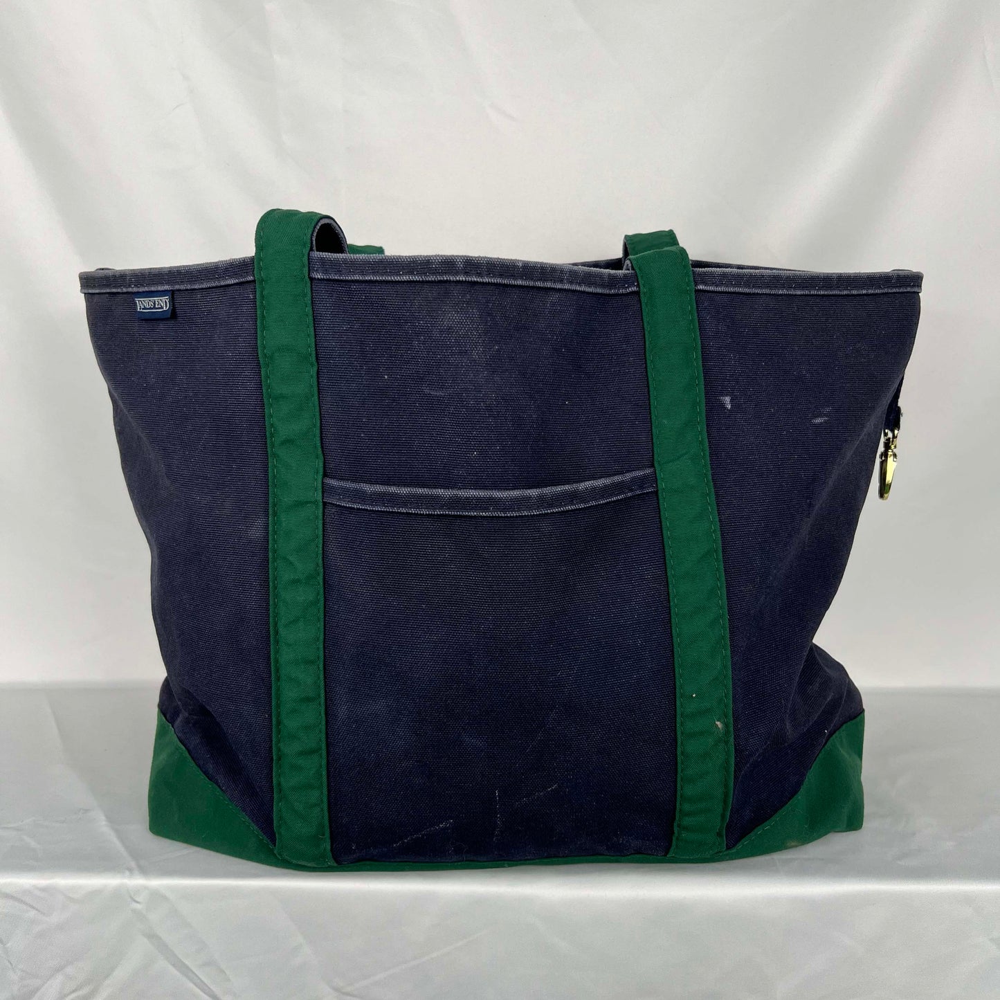 90s Lands' End Two Tone Canvas Tote Bag- Large